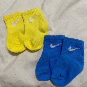 Nike Vibrant Yellow and Blue Ankle Socks